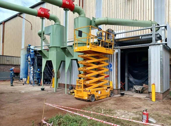 Equipos industriales y trabajos de mantenimiento en planta